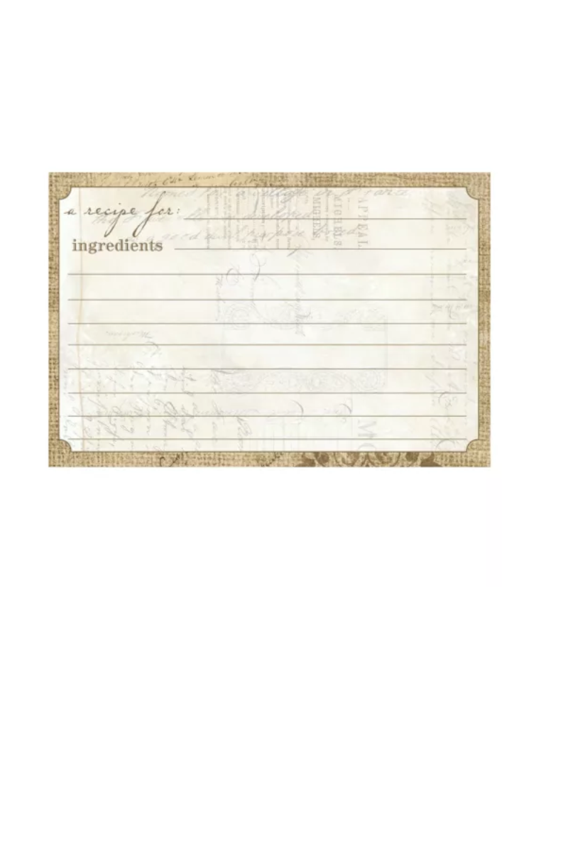 Beige C.R. Gibson Double Sided Recipe Cards