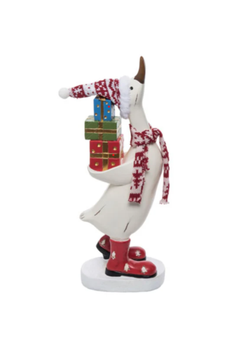 Light Gray Res Duck with Pom Pom Hat