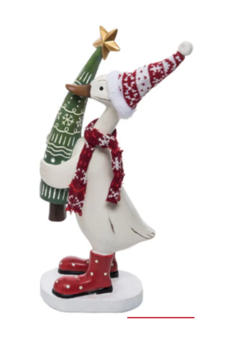 Gray Res Duck with Pom Pom Hat