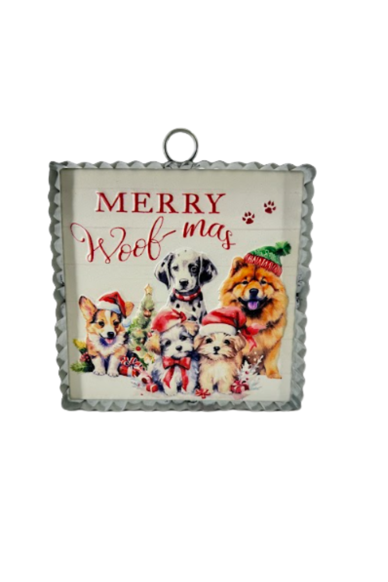 Dark Gray Happy Holidays Tin Wall Decor 6"
