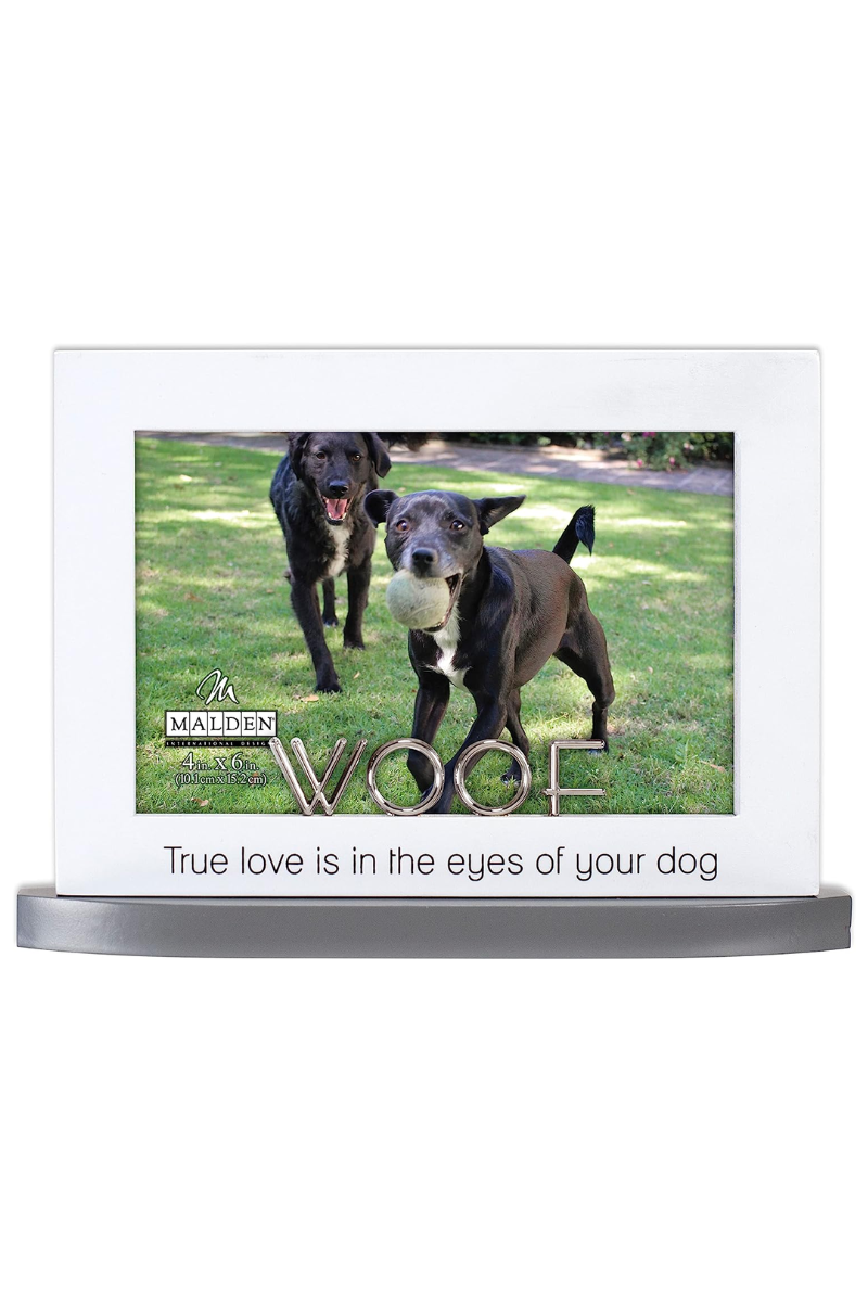 Light Gray Malden International Designs 4 x 6 inch Woof Picture Frame