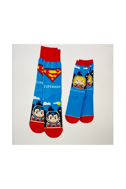 Dark Cyan Hallmark Superman Father/Daughter Sock Set