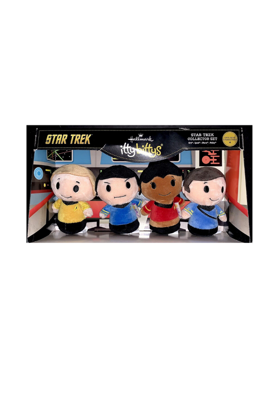 Tan Hallmark Itty Bittys Star Trek Collector Set Kirk Spock Uhura McCoy