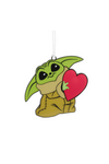 Hallmark Star Wars The Mandalorian Grogu Holding Heart Metal with Dimension Hallmark Ornament