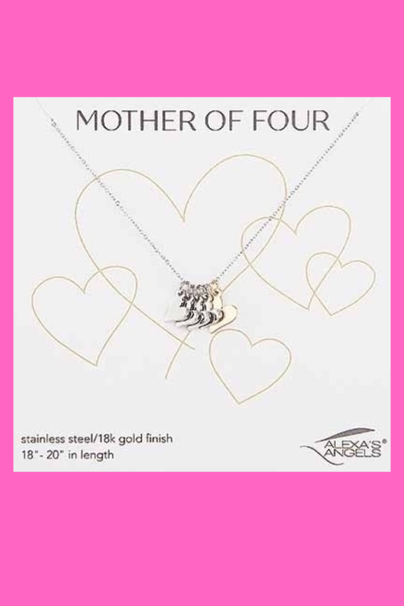 Hot Pink Mother of Four Necklace