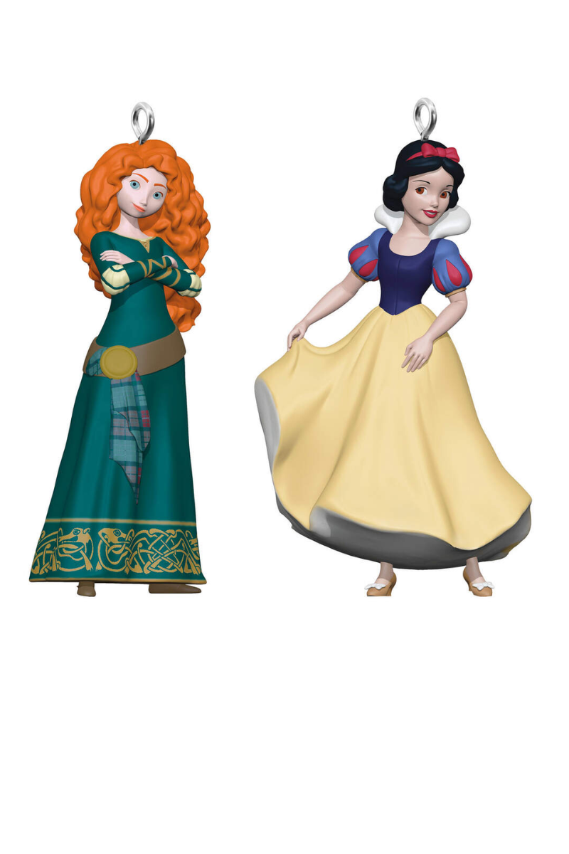 Dark Slate Gray 2024 Ornament - Mini Princess Merida and Snow White (Set of 2)