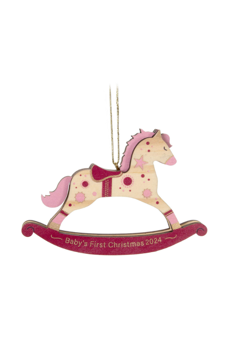 Wheat 2024 Ornament - Baby's Girl First Christmas