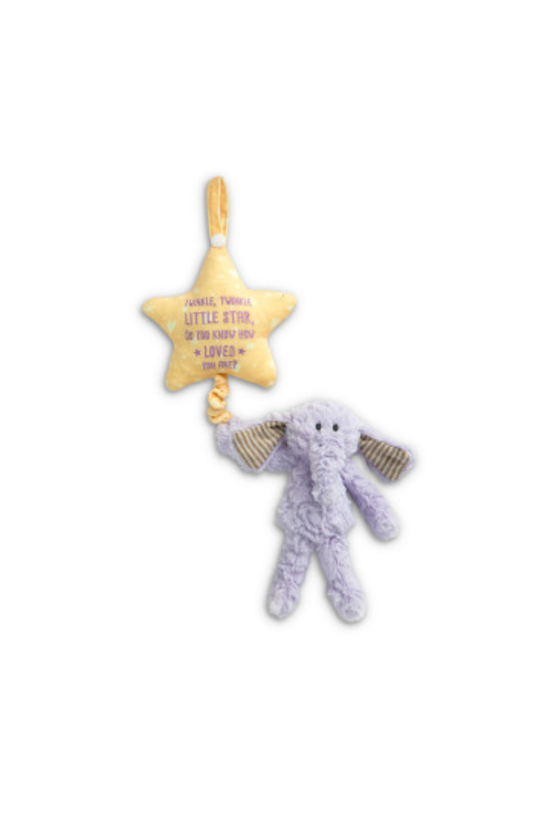 Light Gray Musical Pull Toy - Elephant - Demdaco