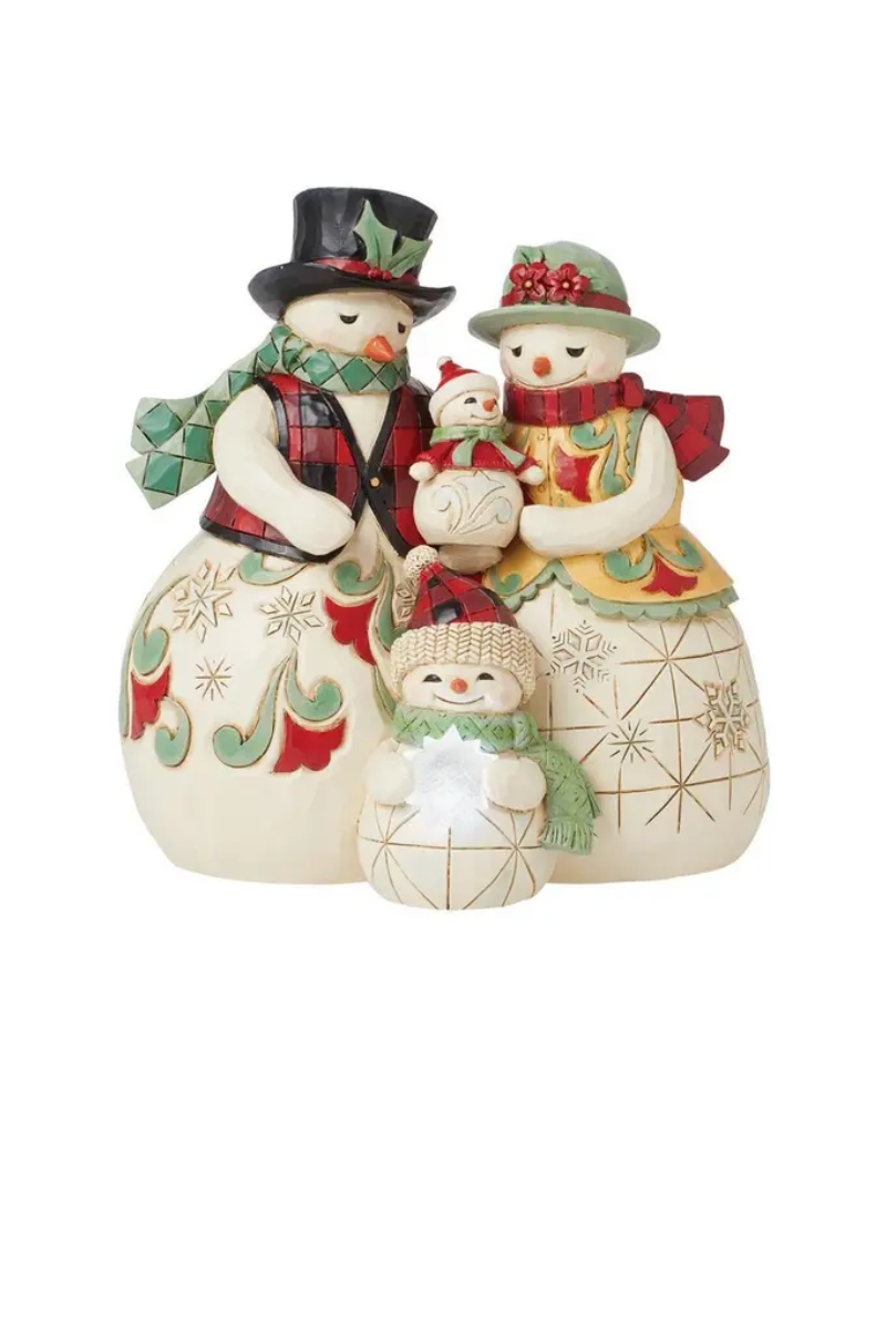 Light Gray Jim Shore Highland Glen Snowmen Family