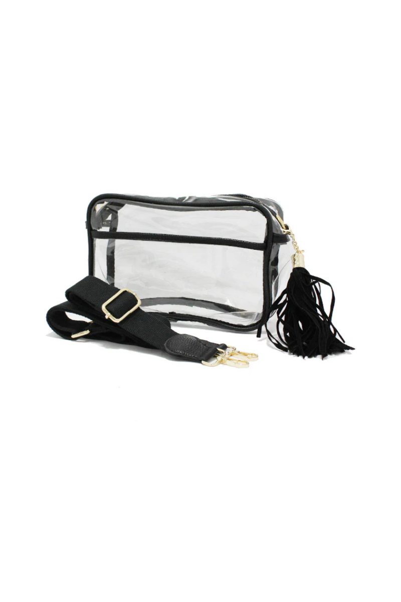 Black Clear Transparent Crossbody Bag/ Shoulder Bag - Black