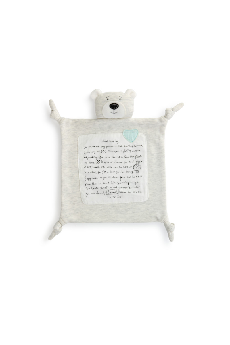 Light Gray Sweet Boy Blue Blankie - Demdaco