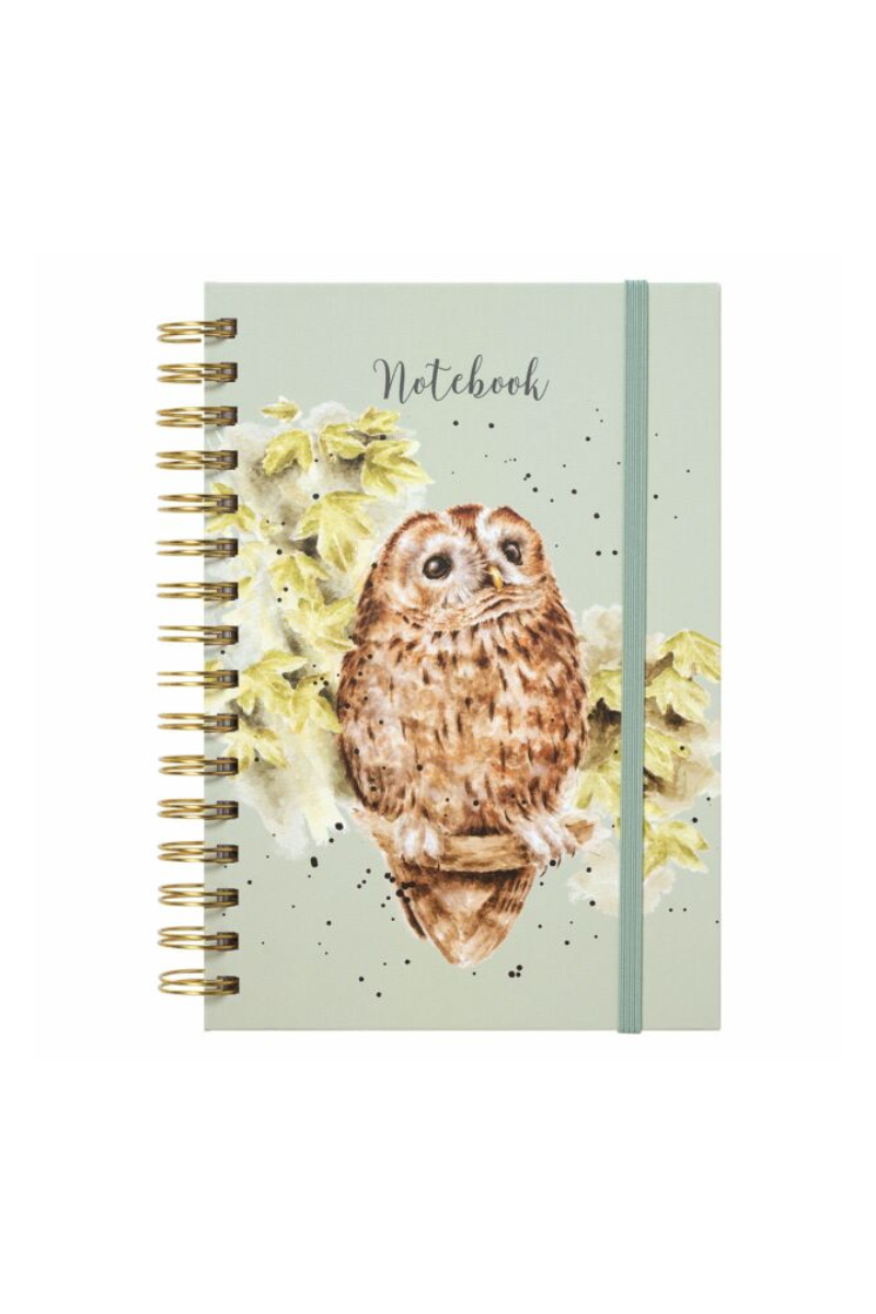 Light Gray Wrendale Designs ‘Treetops’ Owl Spiral Bound Notebook