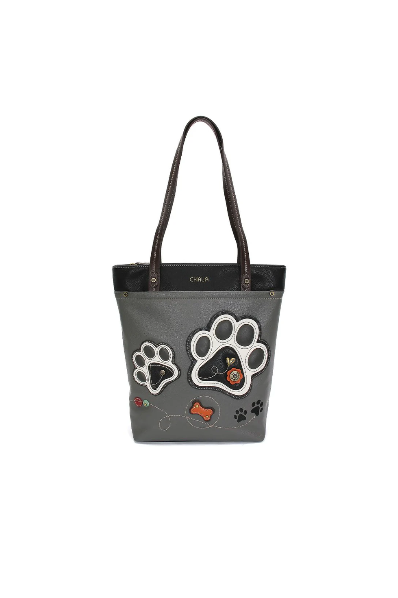 Dim Gray Deluxe Everyday Chala Tote - Pawprint