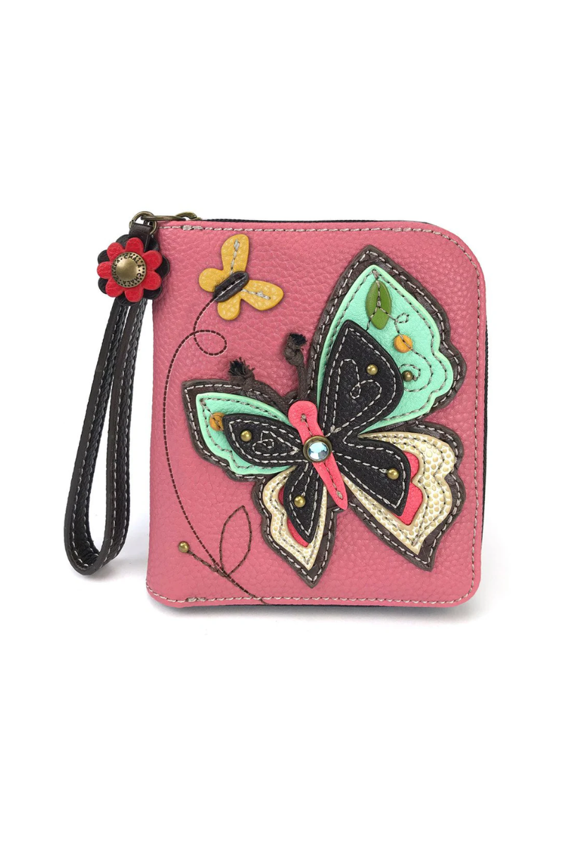 Rosy Brown Chala Zip Around Wallet - New Butterfly