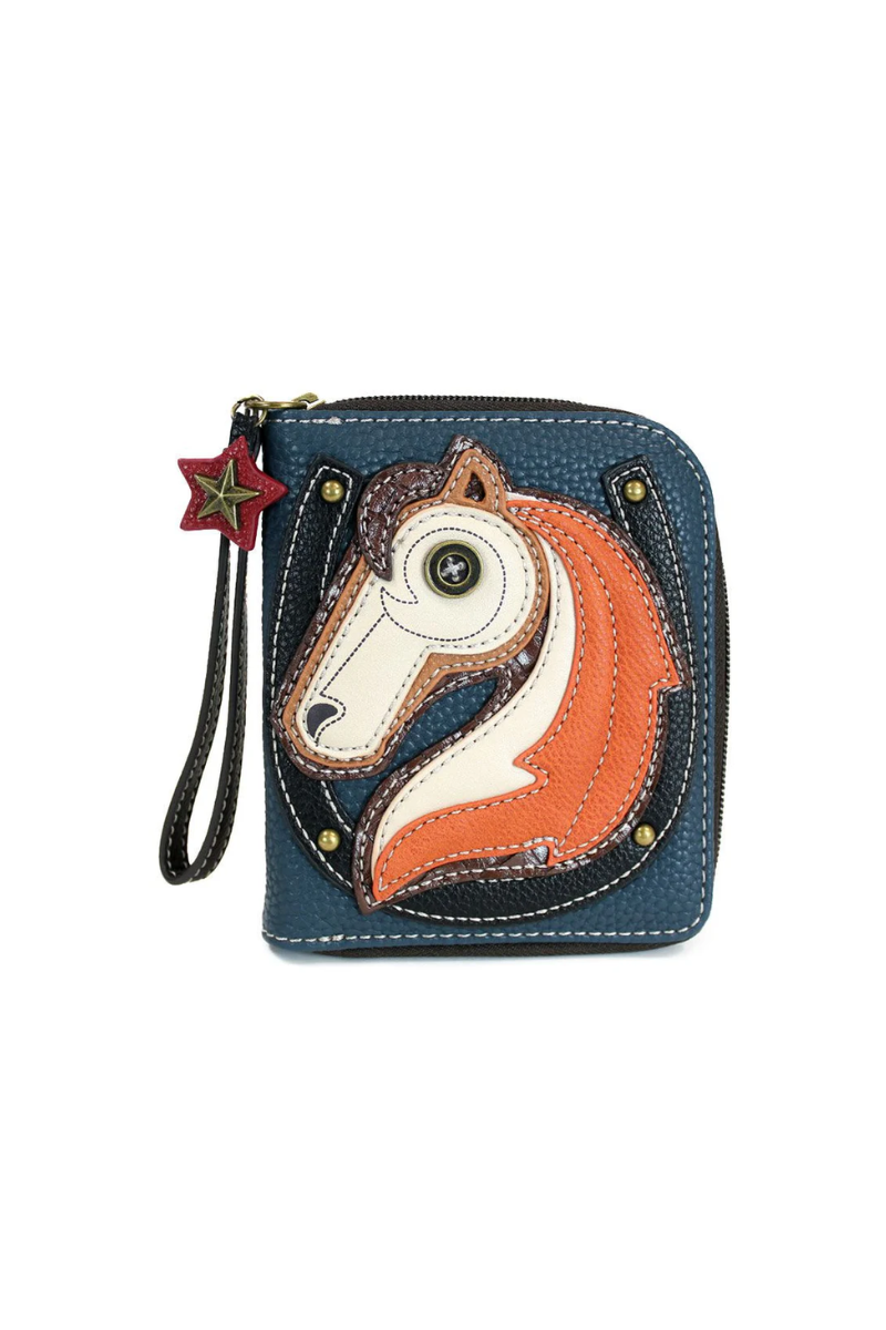 Tan Chala Zip Around Wallet - Horse