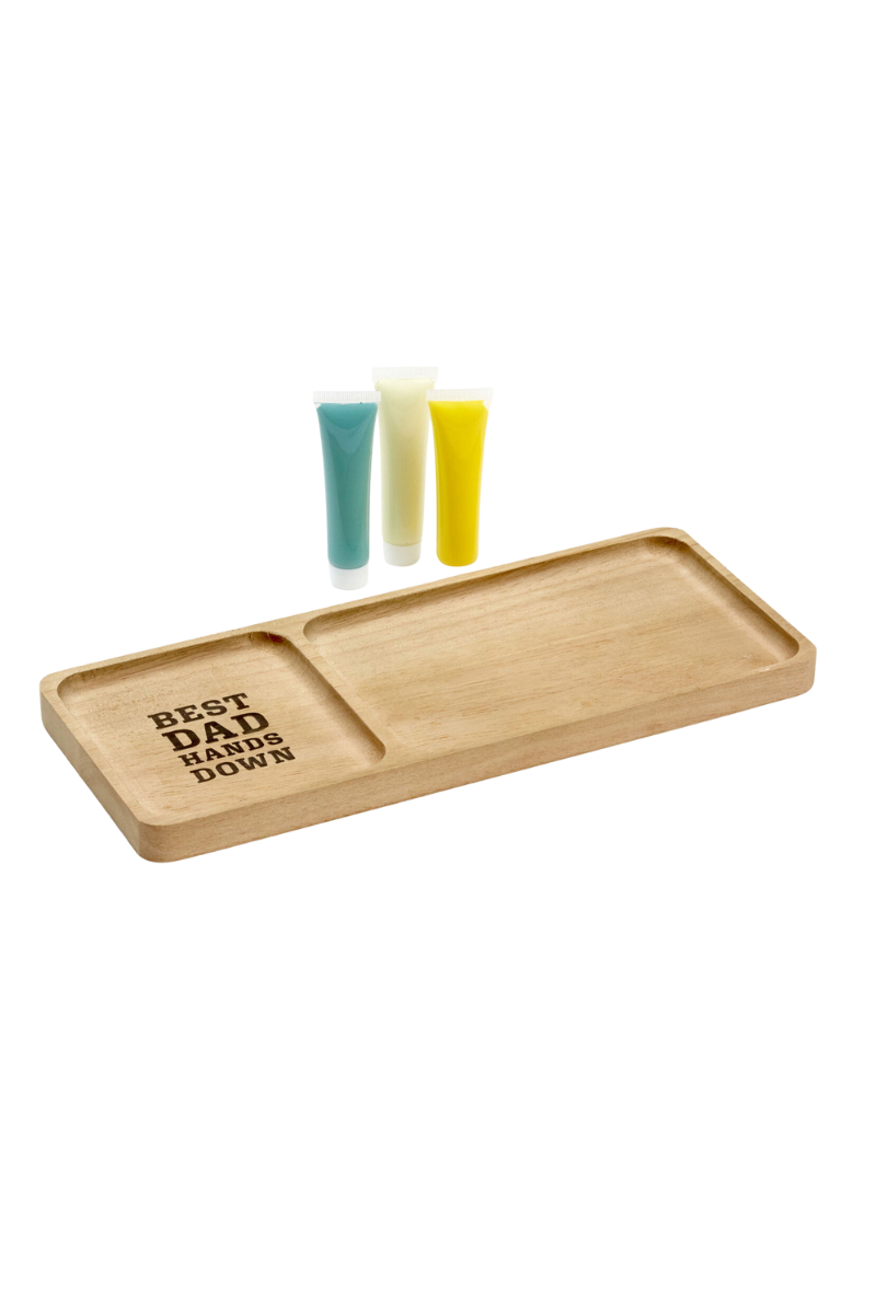 Tan Best Dad Hands Down Trinket Tray Handprint Kit, 12x5