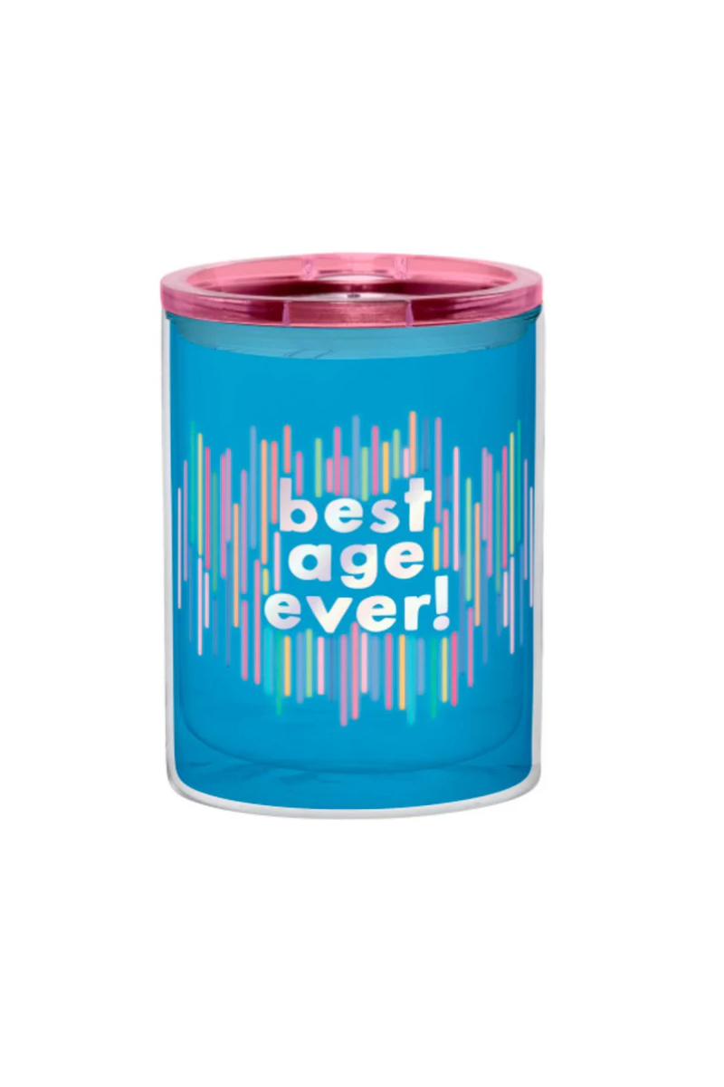 Light Sea Green Slant Collections Best Age Ever Double-Wall Tumbler