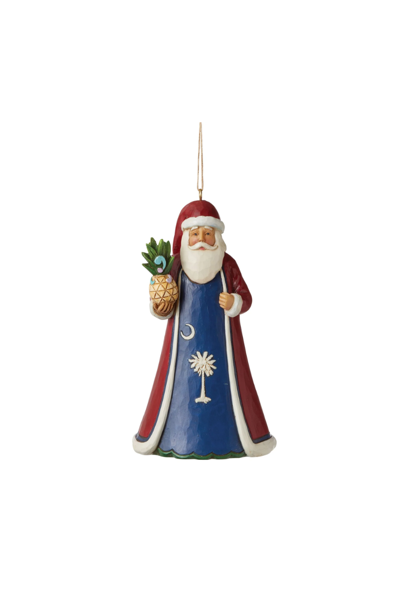Dim Gray Jim Shore - South Carolina Santa Ornament