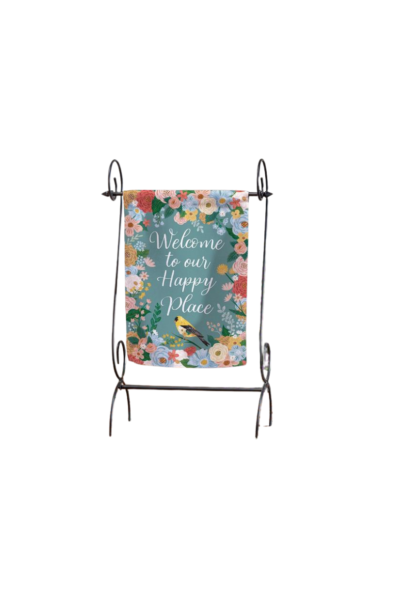 White Smoke What She Shed Sentimental Suede Garden Flag