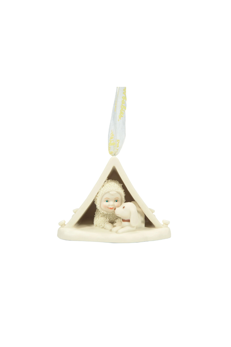 Antique White Snowbabies- Campin Buddies Ornament