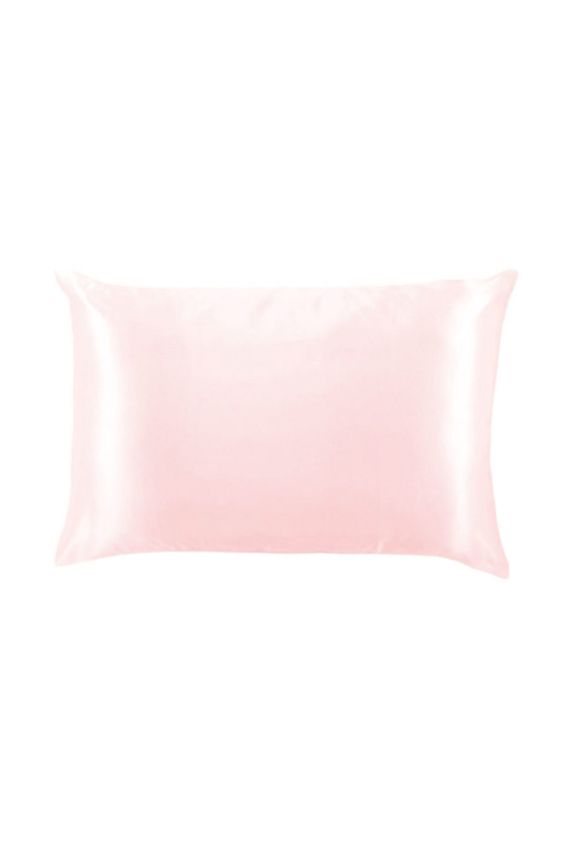A pink silk pillow.