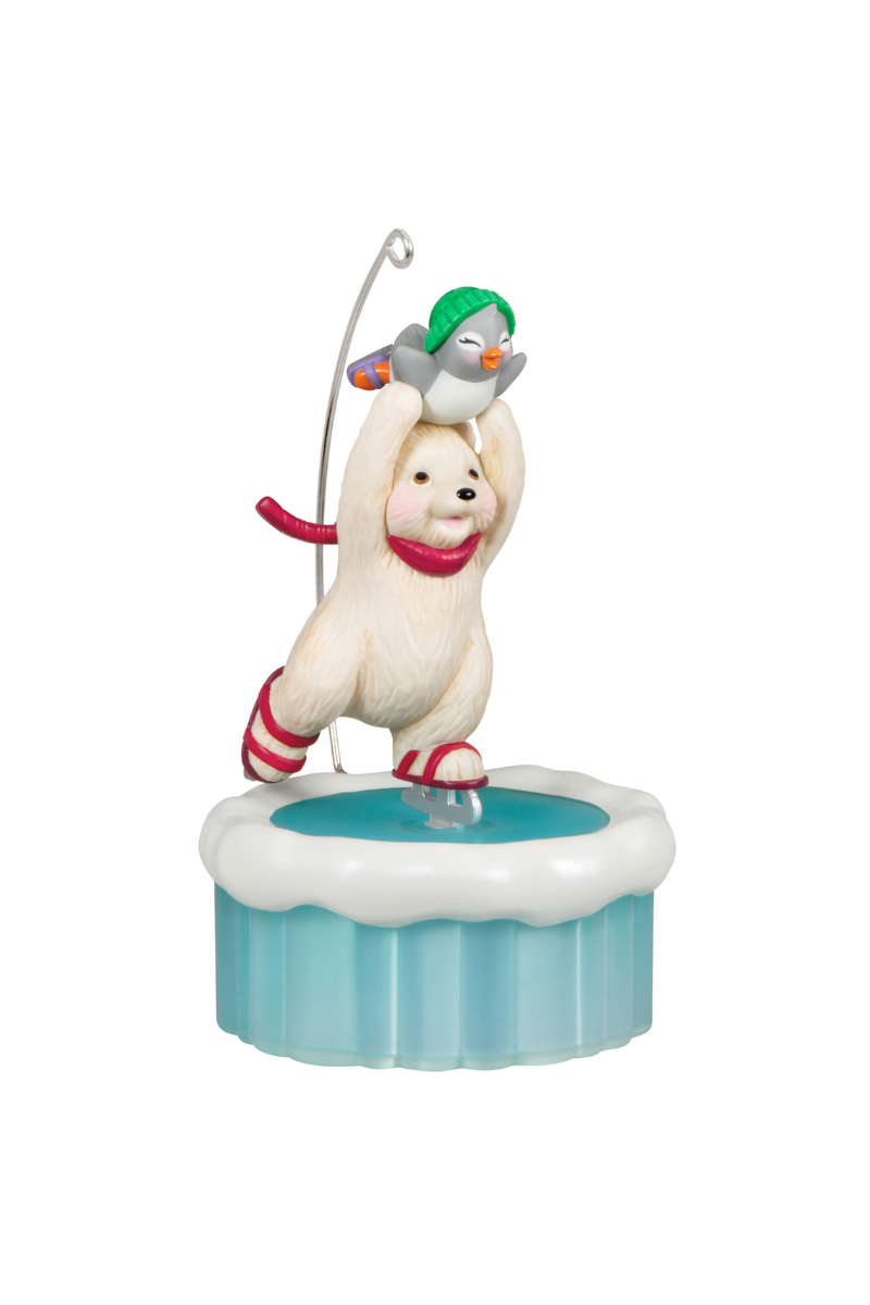 Light Gray 2023 Ornament - Skating Snowball and Tuxedo with Motion