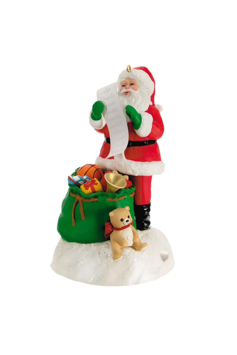 Light Gray 2023 Ornament - Checking It Twice with Light and Sound