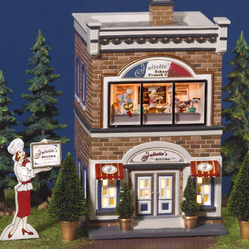 Dark Slate Gray Original Snow Village-Juliette's School of French Cuisine