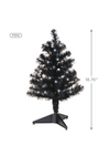 Miniature Black Pre-Lit Christmas Tree, 18.75"