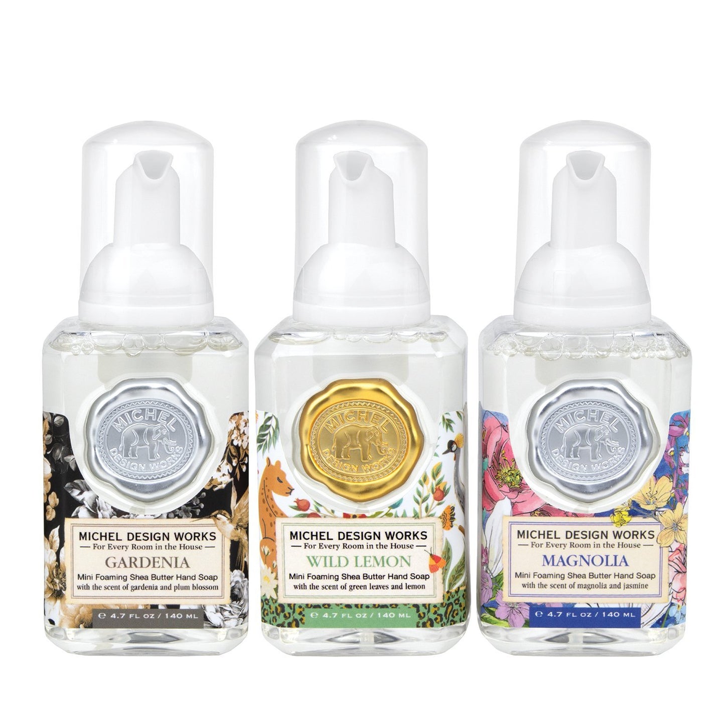 Antique White Mini Foaming Hand-Gardenia, Wild Lemon, Magnolia