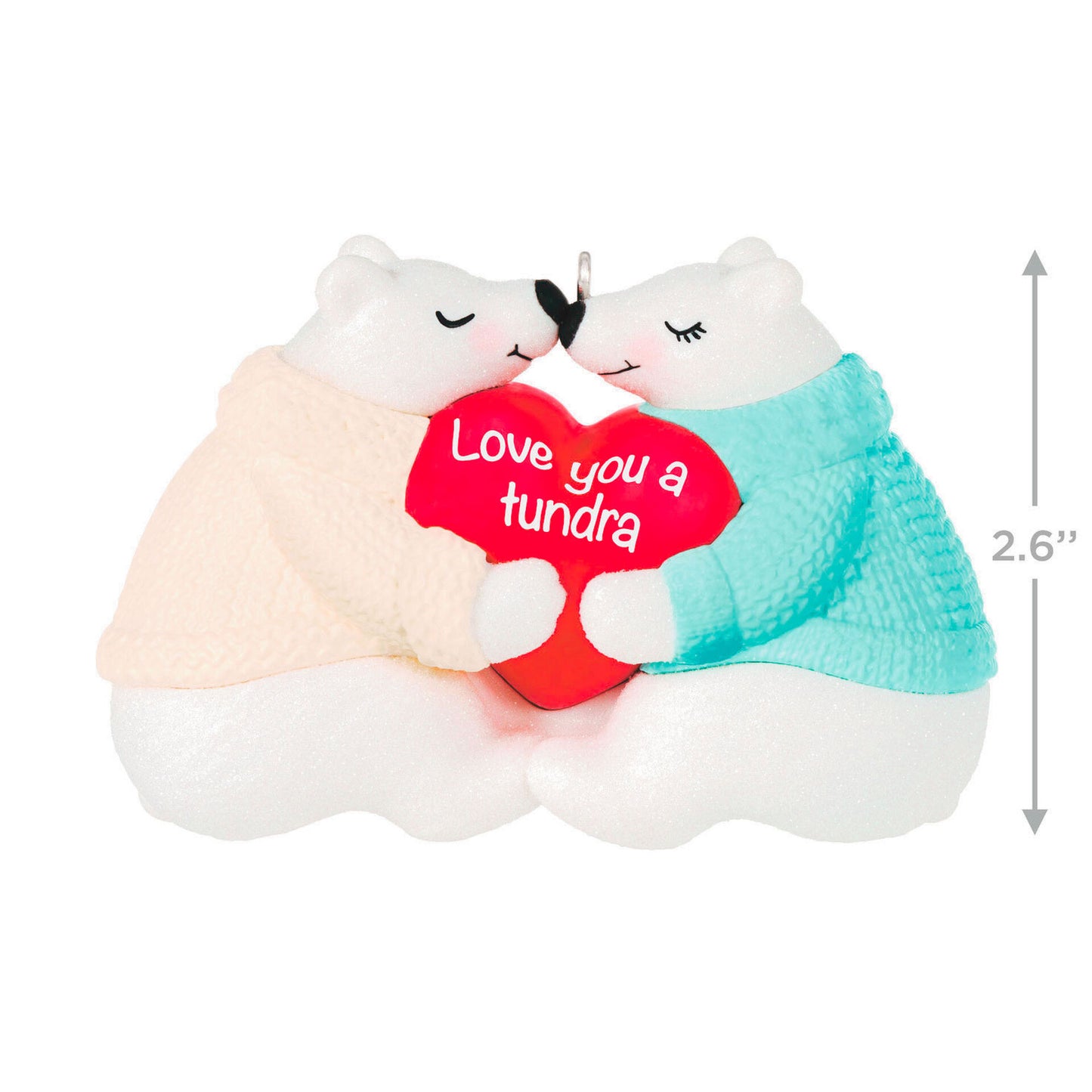 Beige Love You a Tundra Polar Bear Couple Ornament