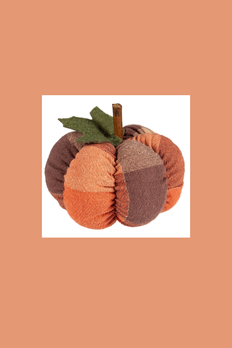 Dark Salmon Plush Pumpkins Table Décor, 3 Asst