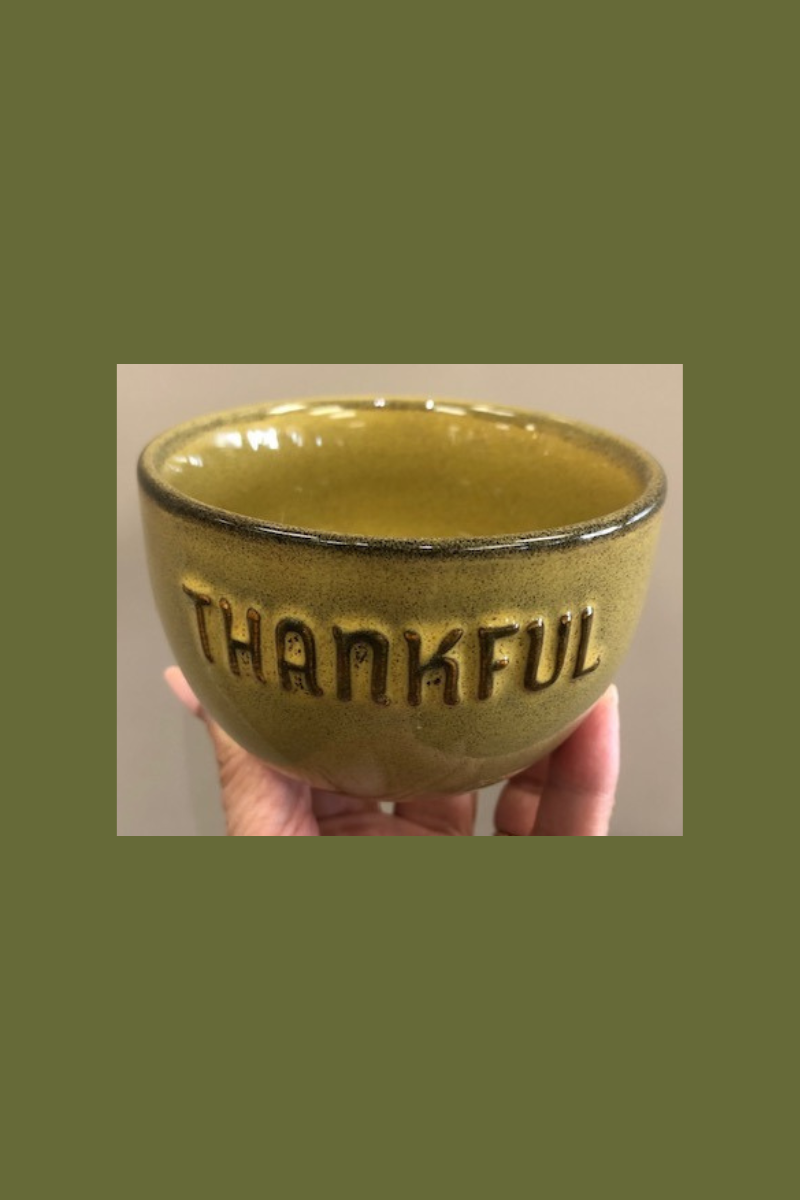 Dark Olive Green Pottery Style Bowls