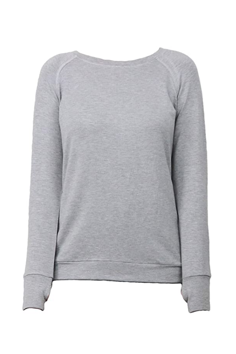 Dark Gray Hello Mello Weekender Raglan Lounge Top