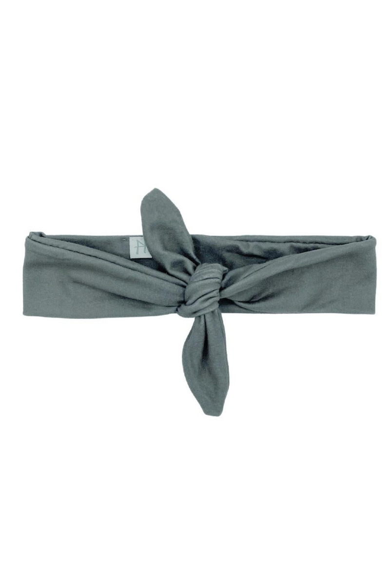 Dim Gray STONE GREY KNOTTED HEADBAND