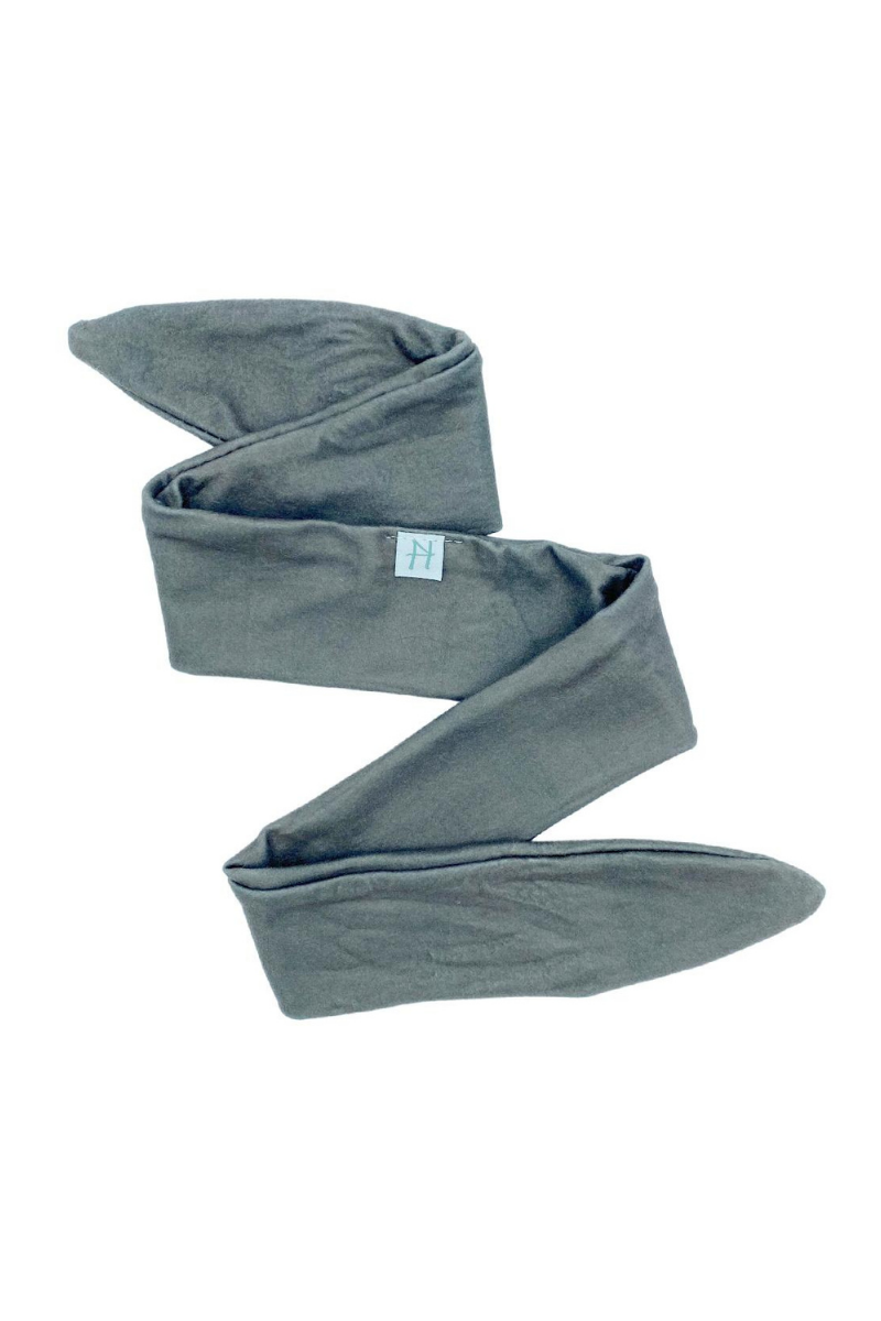 Dim Gray STONE GREY KNOTTED HEADBAND