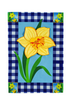 Evergreen Buffalo Check Daffodils Garden Applique Flag