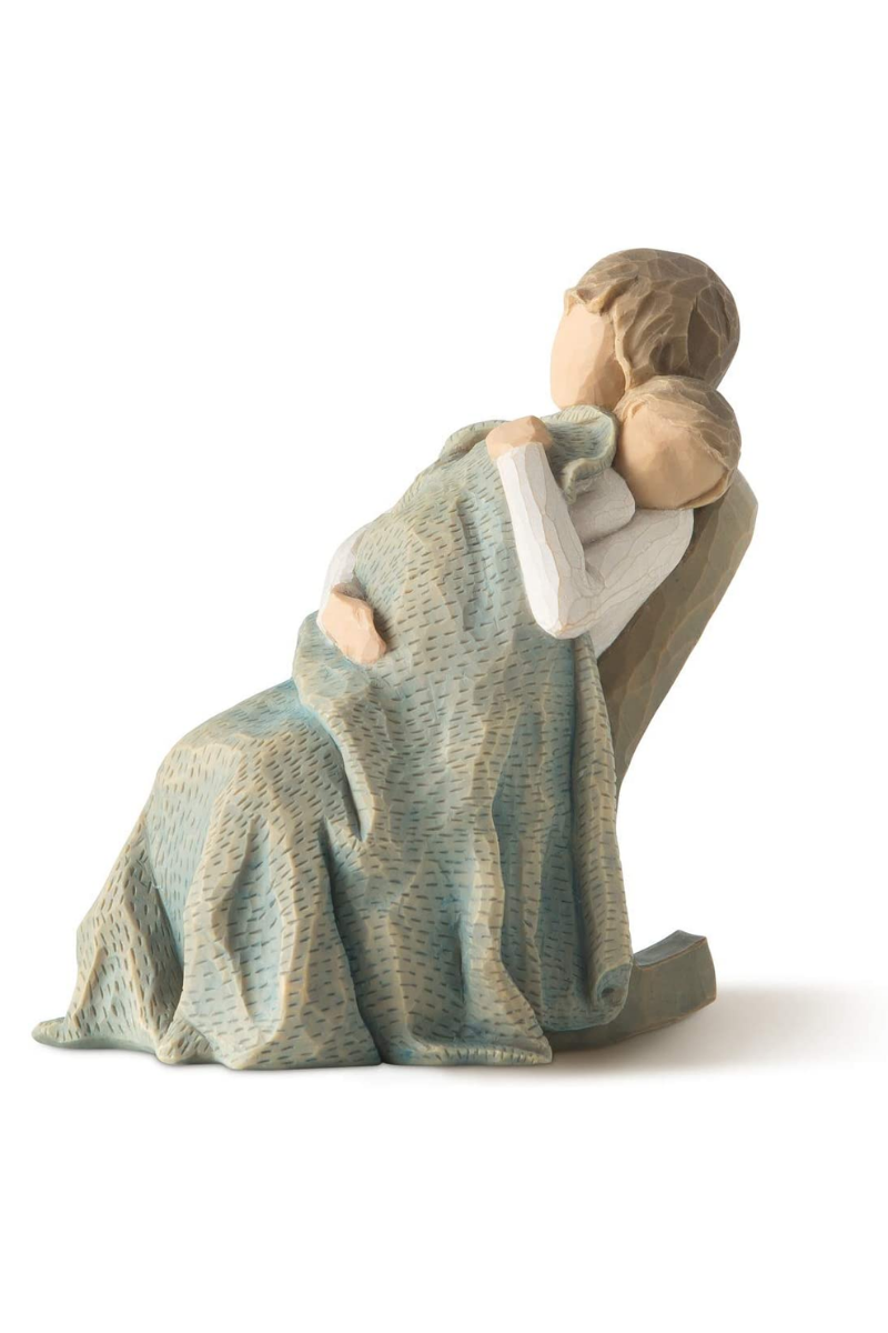 Rosy Brown Willow Tree The Quilt, Sculpted Hand-Painted Figure