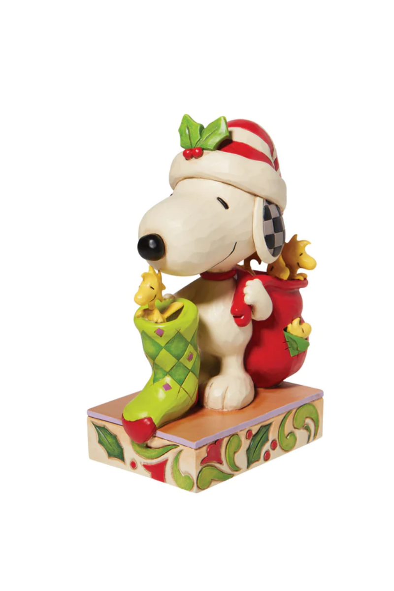 Gray Snoopy w/ Stocking and Woodstock Jim Shore