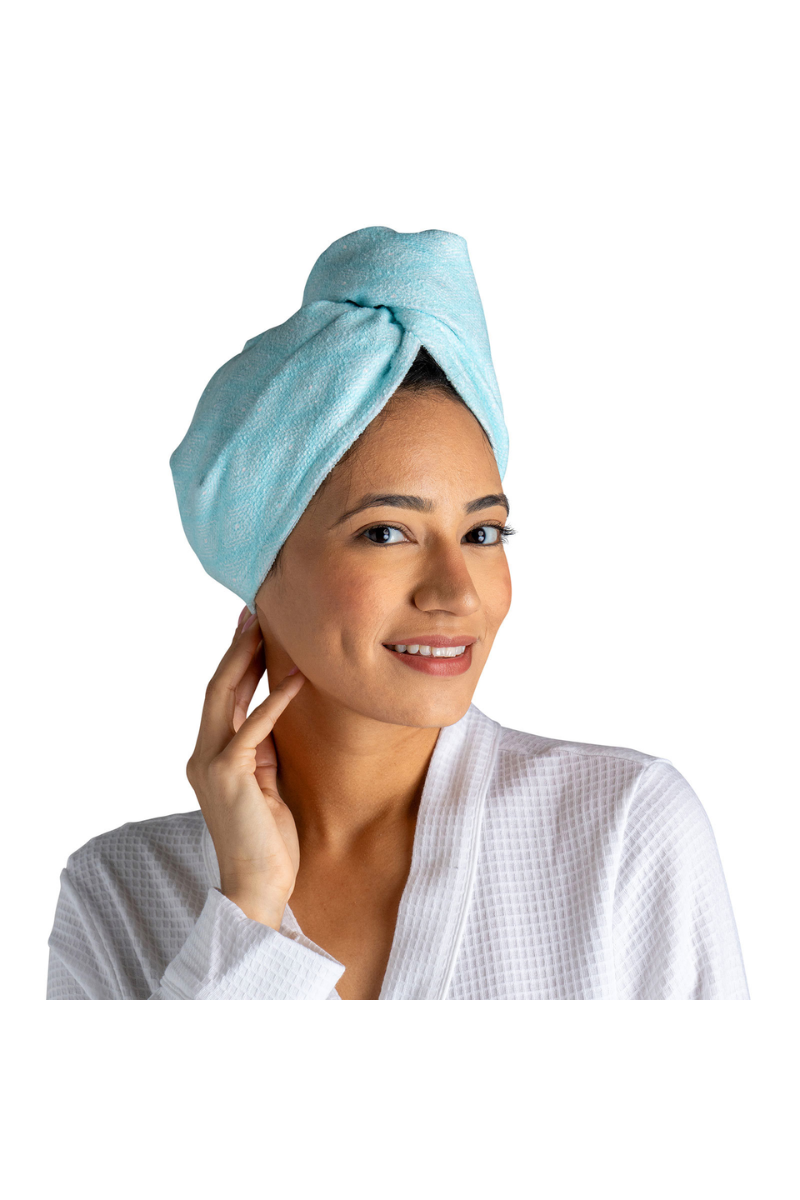 Gray Lemon Lavender Plot Twist Microfiber Turbo Towel