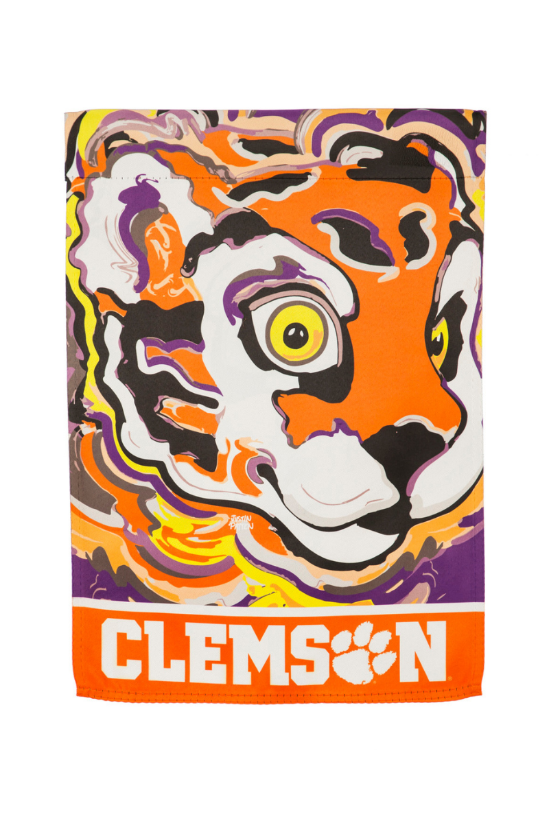 Antique White Clemson House Flag