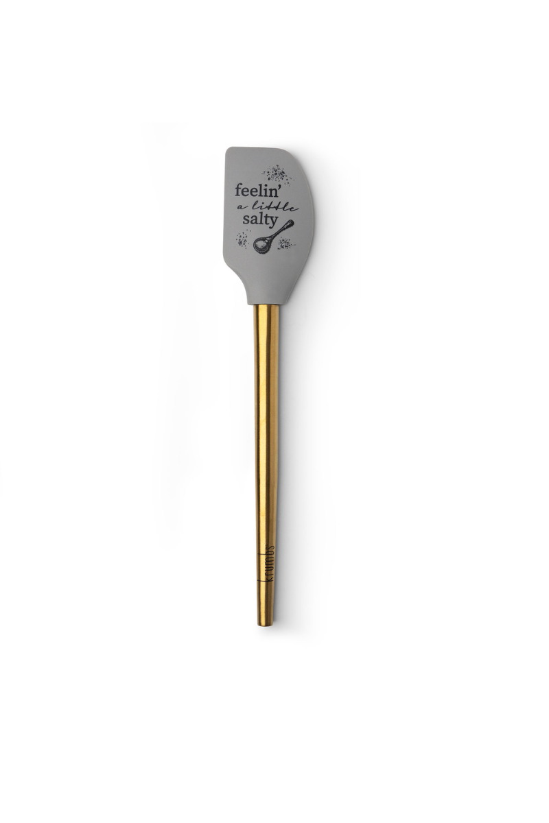 Light Gray Krumbs Kitchen Elements Spatula w/Metallic Gold Handle