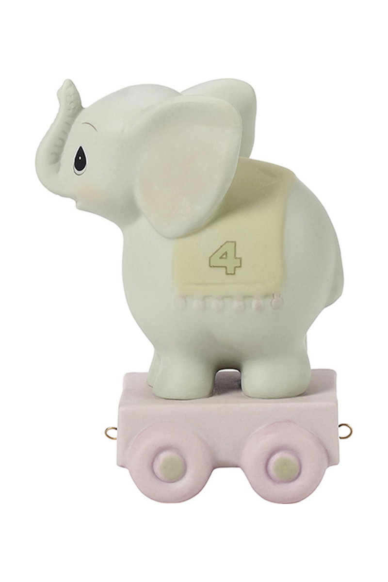 Gray Precious Moments Birthday Train, Age "4"
