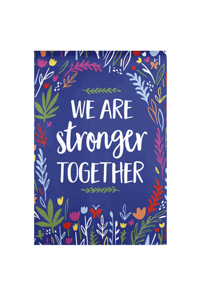 Dark Slate Blue Stronger Together Garden Flag