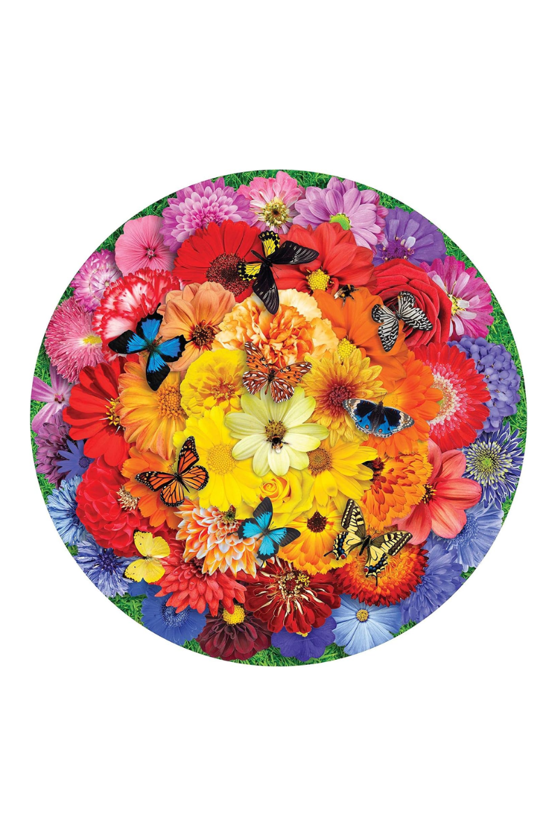 Springbok 500 Piece Round Jigsaw Puzzle Colorful Bloom