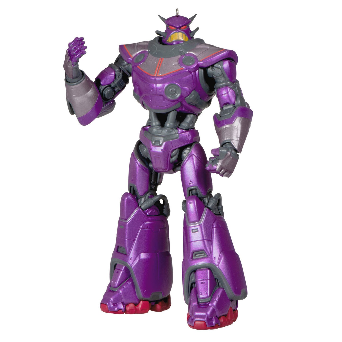Christmas ornament that is an action figure of the villain Emperor Zurg from the Disney Toy Story franchise.
