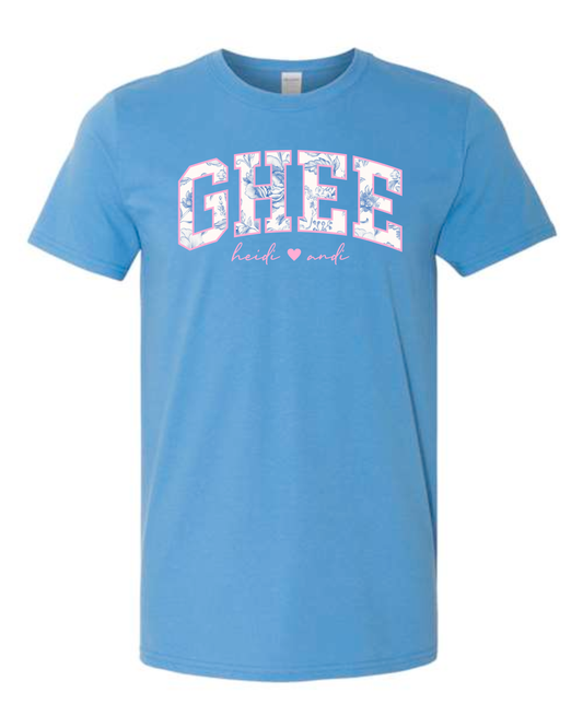 Steel Blue PERSONALIZED MAMA/GRANDMA/AUNT/GODMOTHER T-SHIRT-IRIS