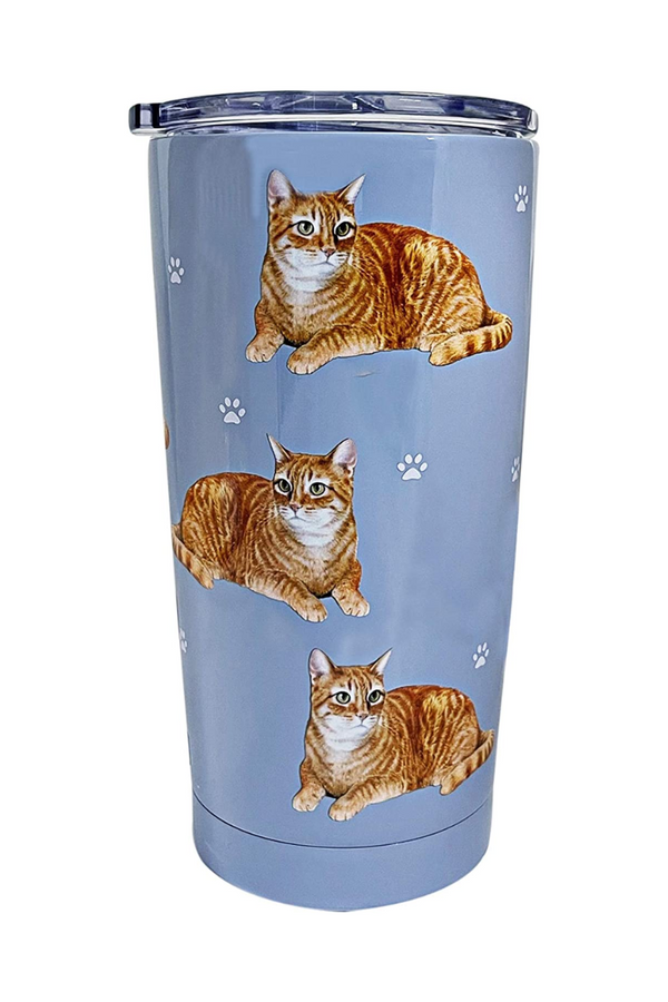 Pets Orange Tabby Stainless Steel Tumbler, 20 oz.