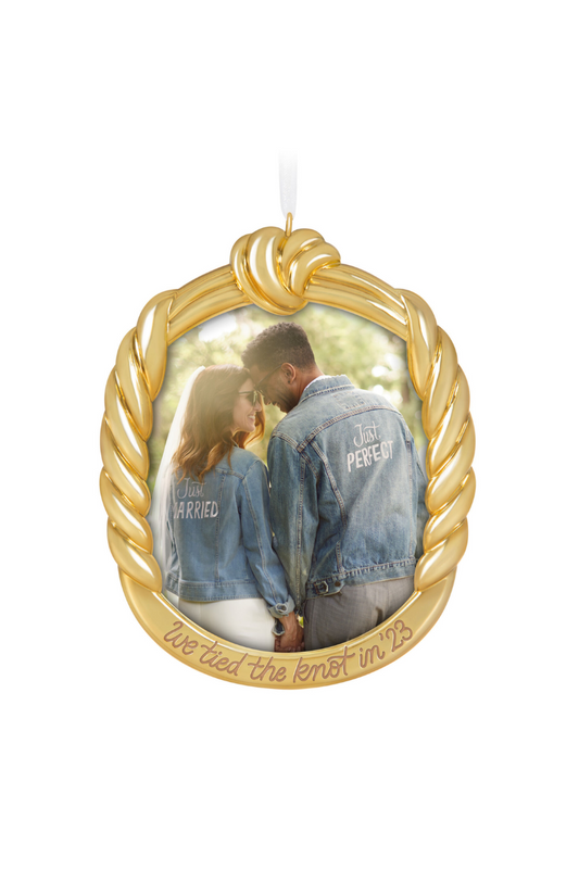 2023 Ornament - We Tied the Knot! Metal Photo Frame Ornament