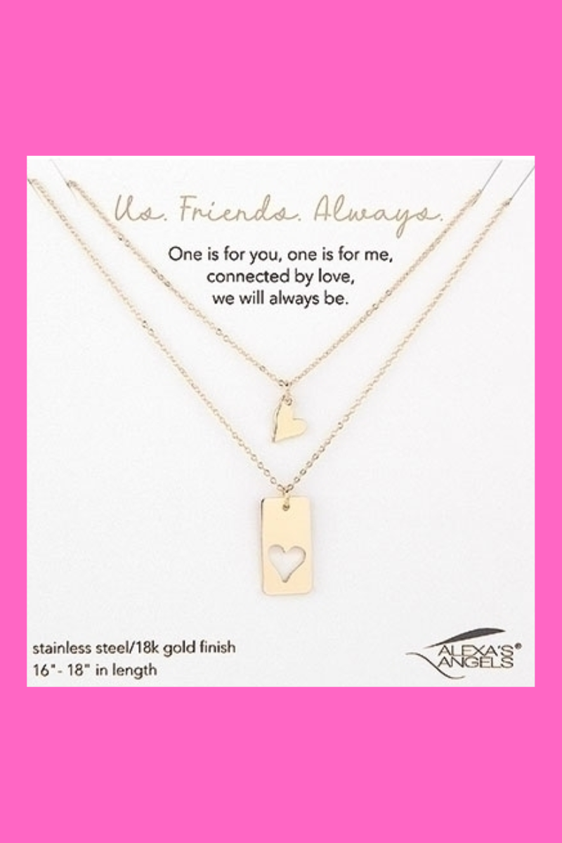 Hot Pink Friends Always Necklace Set